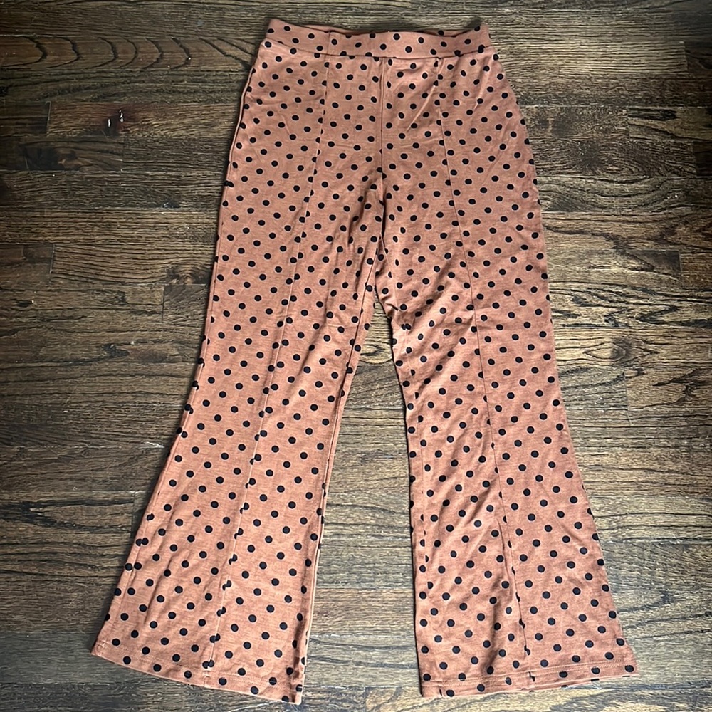 Brown polka dot pants size S